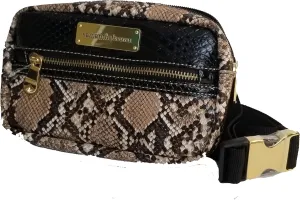 Samantha Brown Embossed Hip Bag - Tan/Black