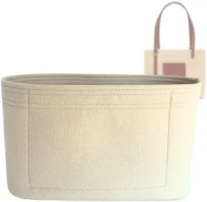 SAMORGA (16-13/ Loe-Square-Basket-S) Bag Organizer for Small Square Basket in raffia and calfskin 2mm Eggshell