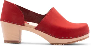 Sandgrens Handmade Swedish High Heel Wood Closed-Back Clogs for Women | Brett