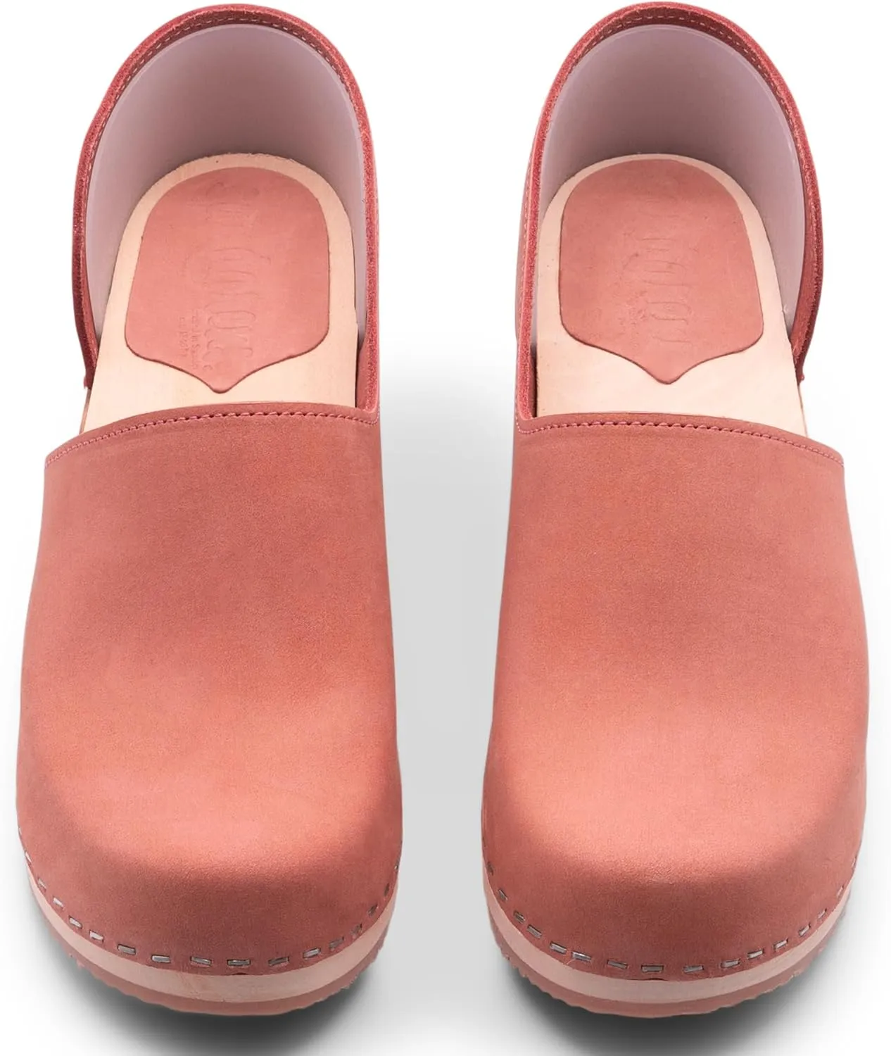 Sandgrens Handmade Swedish High Heel Wood Closed-Back Clogs for Women | Brett
