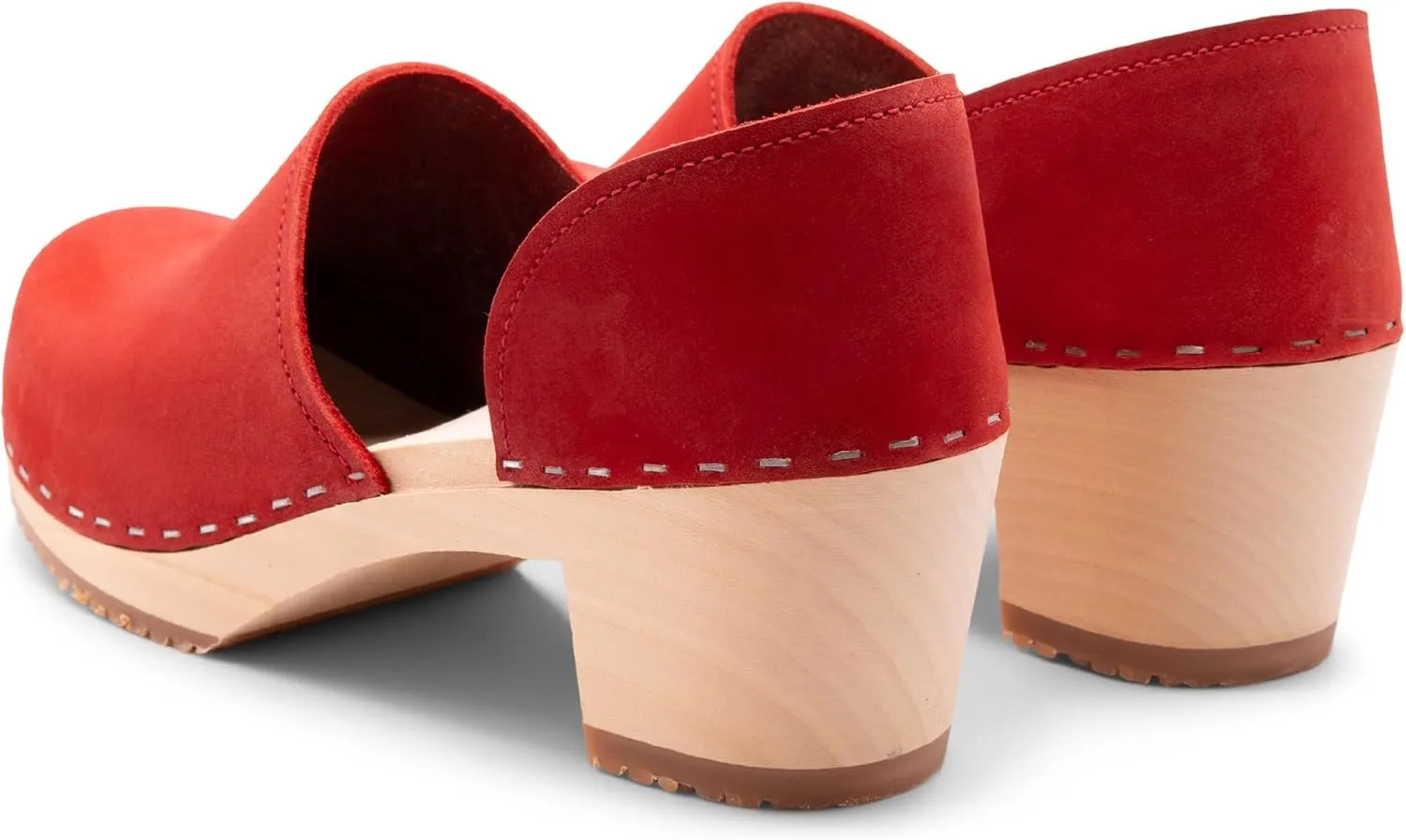 Sandgrens Handmade Swedish High Heel Wood Closed-Back Clogs for Women | Brett