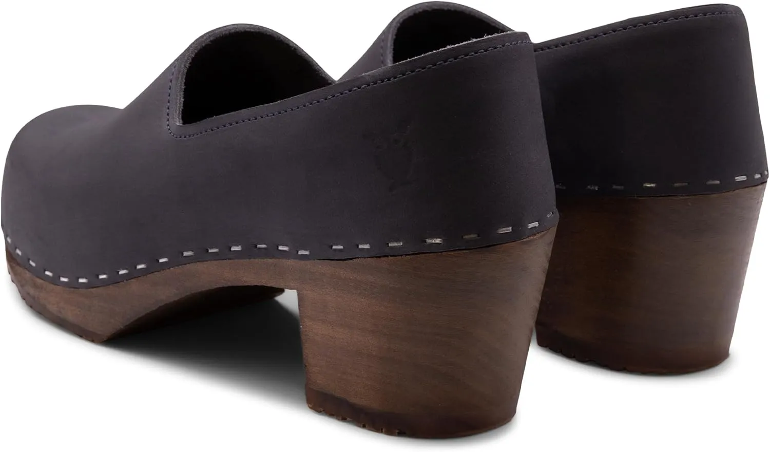 Sandgrens Handmade Swedish High Heel Wood Closed-Back Clogs for Women | Bridget