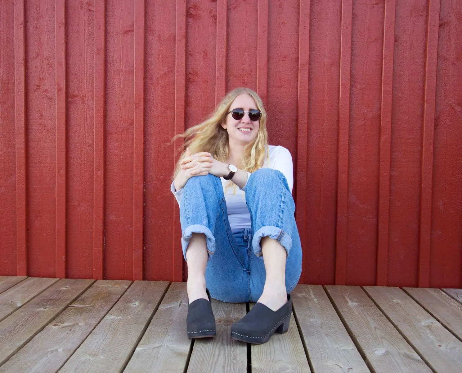 Sandgrens Handmade Swedish High Heel Wood Closed-Back Clogs for Women | Bridget