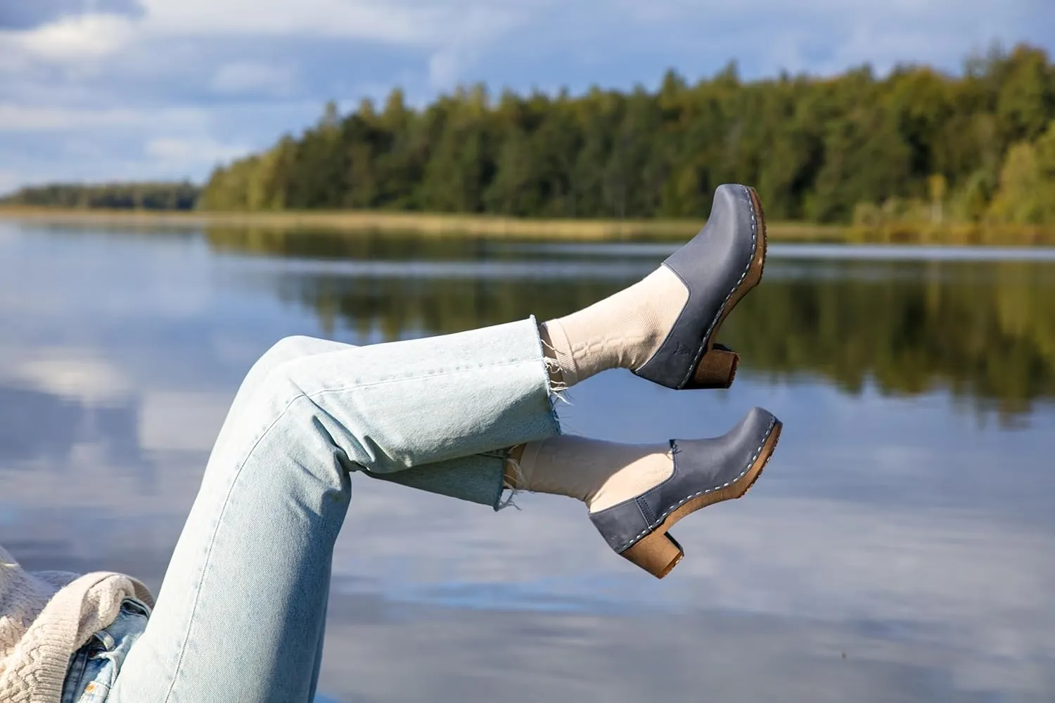 Sandgrens Handmade Swedish High Heel Wood Closed-Back Clogs for Women | Bridget