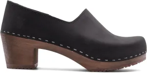 Sandgrens Handmade Swedish High Heel Wood Closed-Back Clogs for Women | Bridget