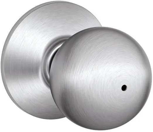 SCHLAGE F40ORB626 Orbit Privacy Knob, Satin Chrome