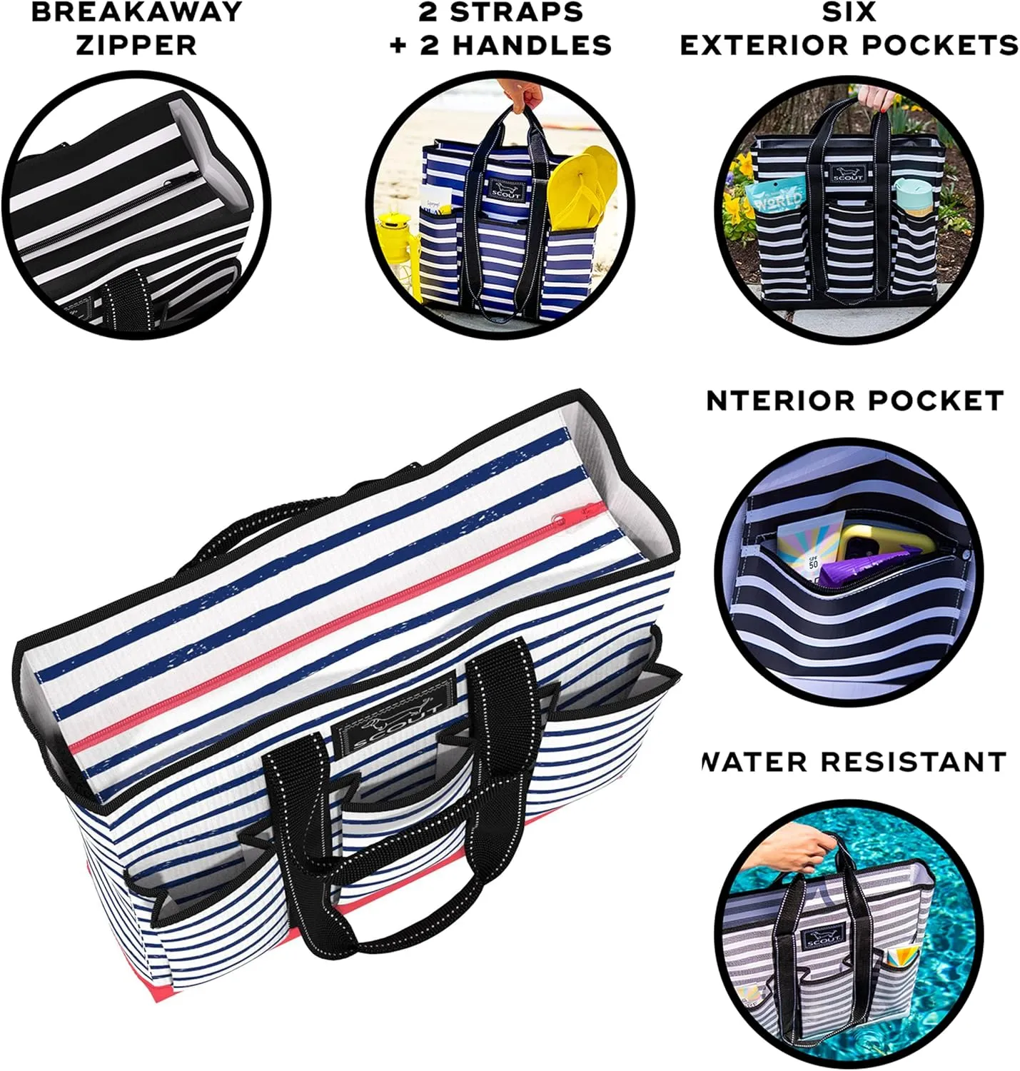 SCOUT Pocket Rocket - Work Tote For Women - 6 Exterior Pockets - Large Travel, Nurse, Teacher, Mom Bag