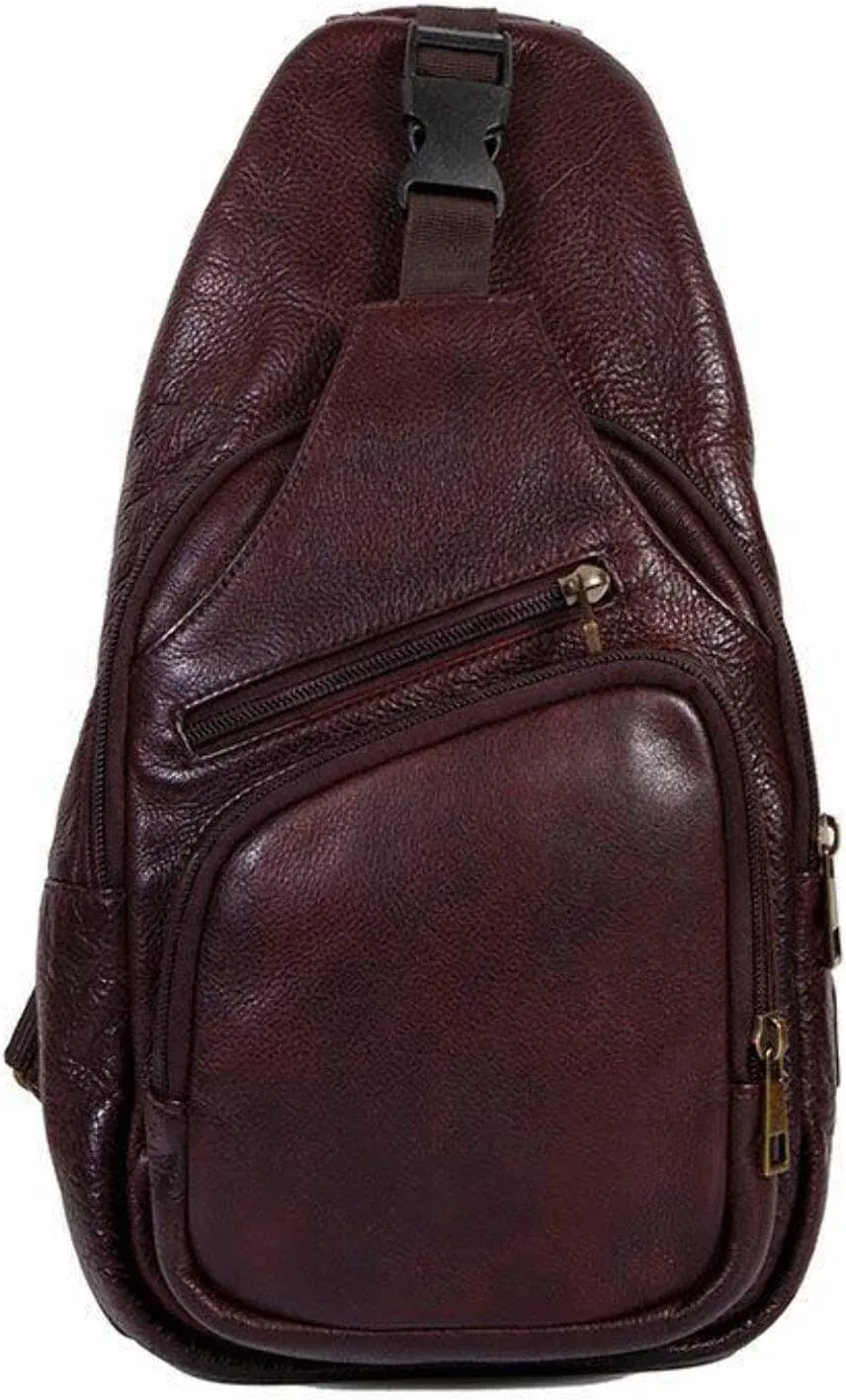 Scully Vintage Goat Washed Leather Sling Tablet Shoulder Bag Brown