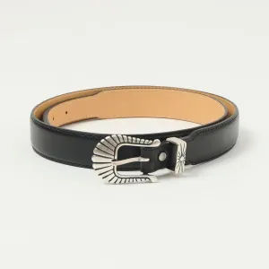 Shangri-La Heritage 'Wild Star' Leather Slim Belt - Black