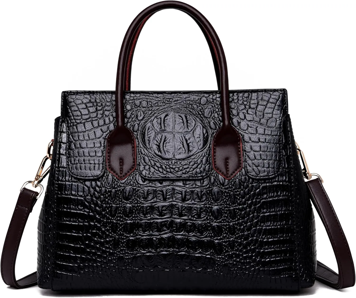 Shoulder Sling Tote Handbag For Women Retro Crocodile Top Handle Shoulder Bag