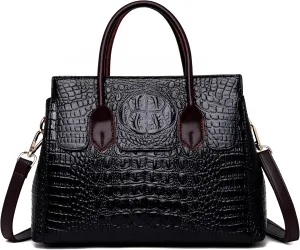 Shoulder Sling Tote Handbag For Women Retro Crocodile Top Handle Shoulder Bag