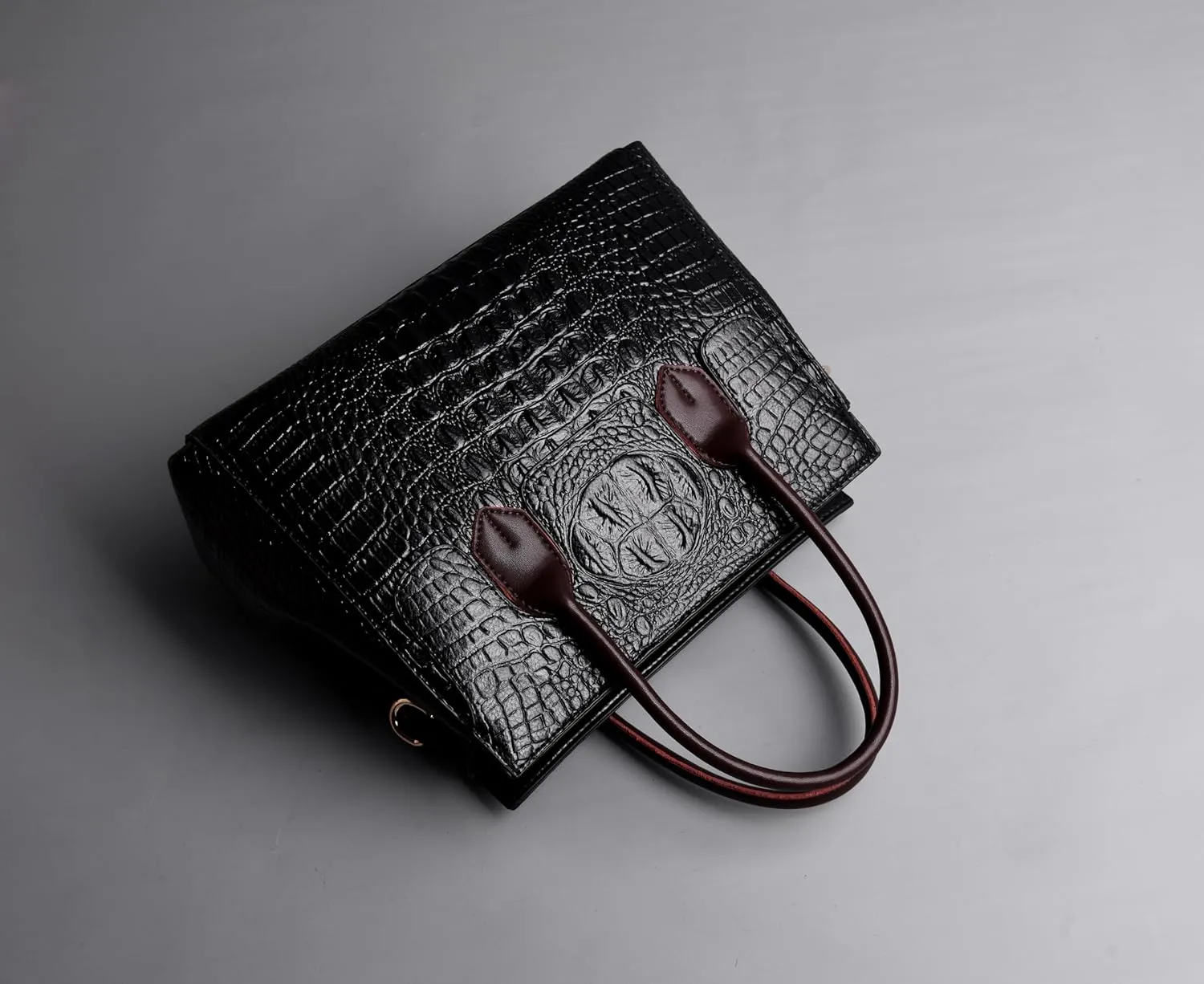 Shoulder Sling Tote Handbag For Women Retro Crocodile Top Handle Shoulder Bag