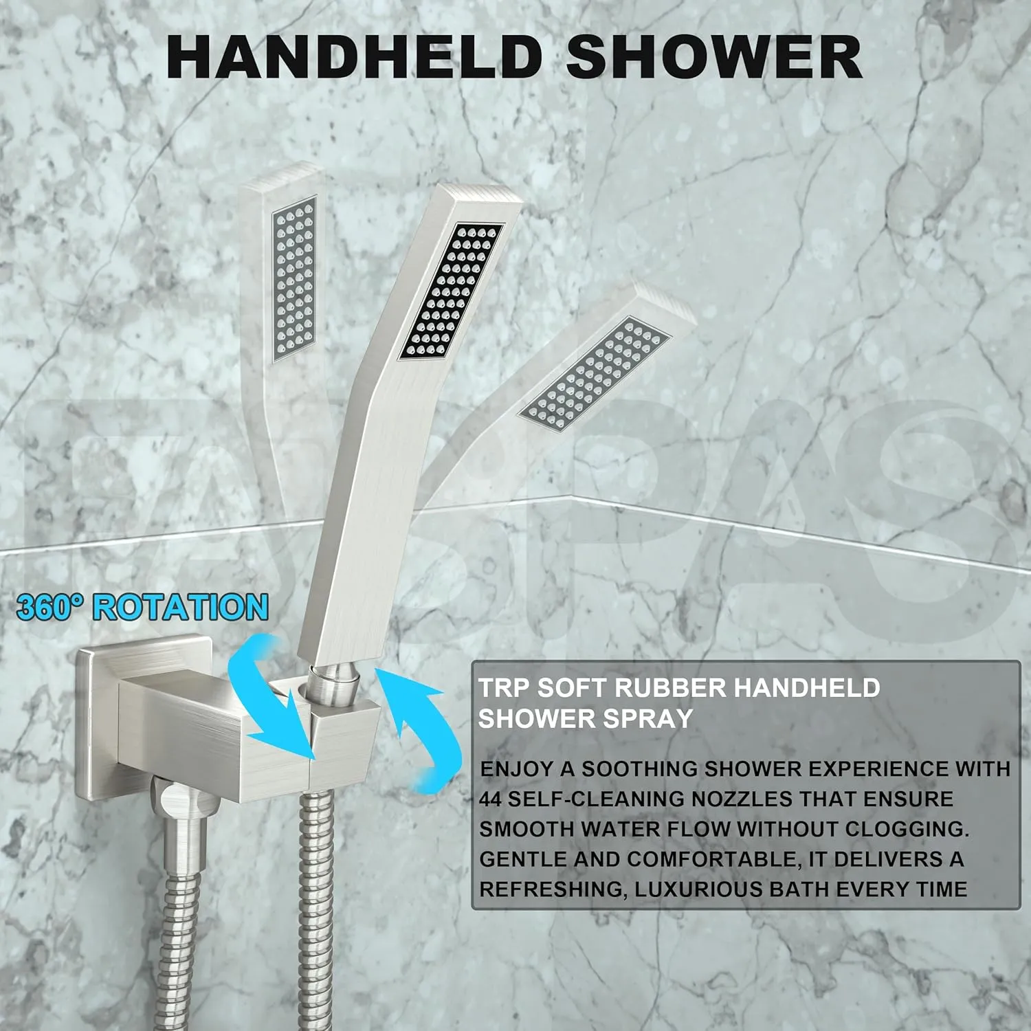 Shower System with Tub Spout, Wall Mounted Shower Faucet Set for Bathroom with 10 Inch Rain Shower Head and Handheld Shower Head Set, Brushed Nickel