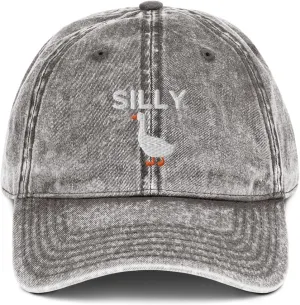 Silly Goose Hat (Embroidered Vintage Cotton Twill Cap) Funny Cartoon Goose Hats