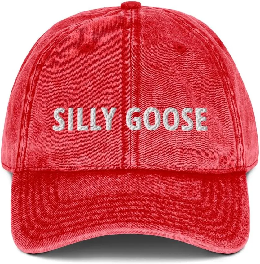 Silly Goose Hat (Embroidered Vintage Cotton Twill Cap)
