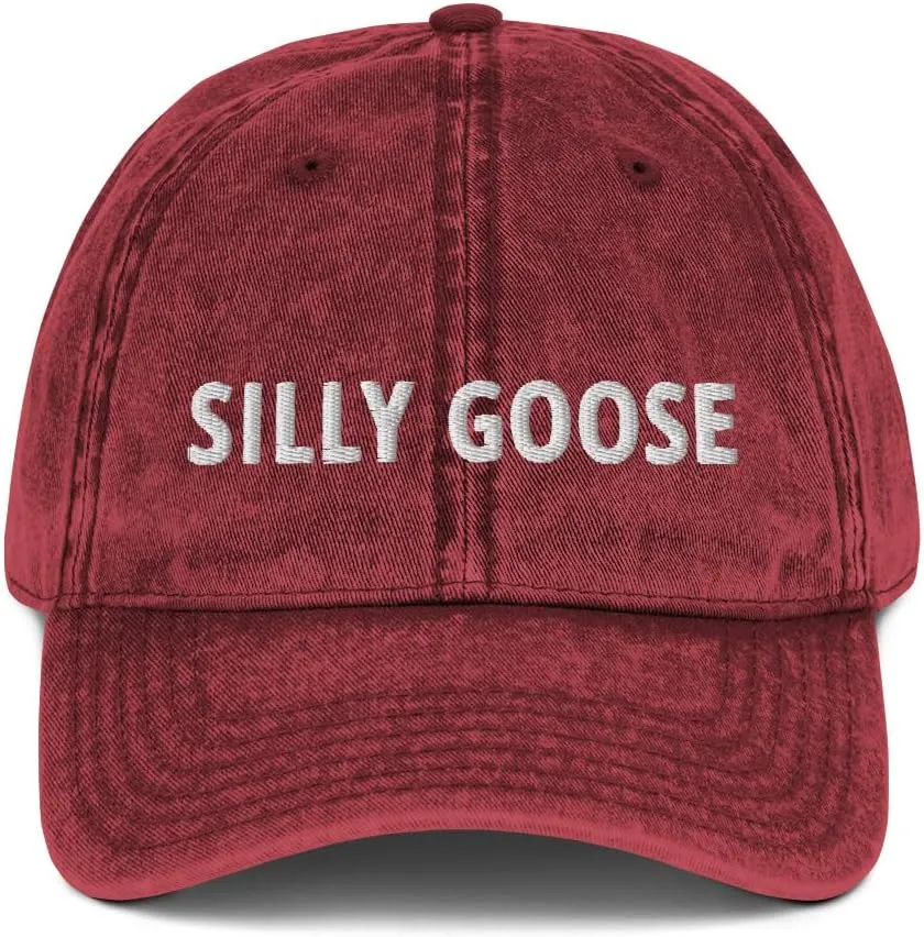 Silly Goose Hat (Embroidered Vintage Cotton Twill Cap)