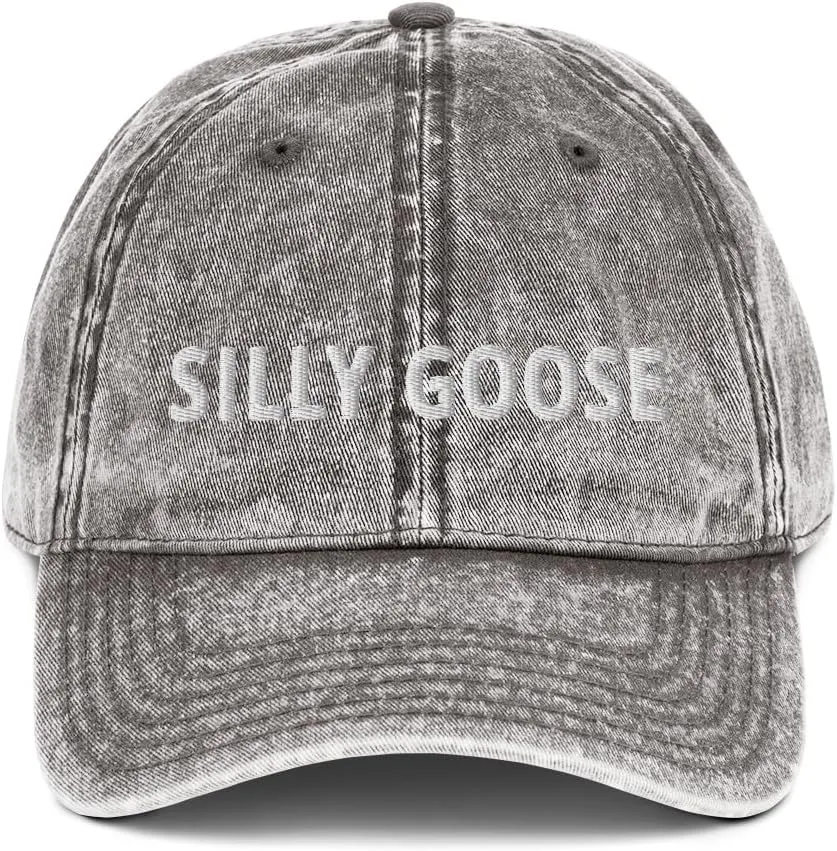 Silly Goose Hat (Embroidered Vintage Cotton Twill Cap)
