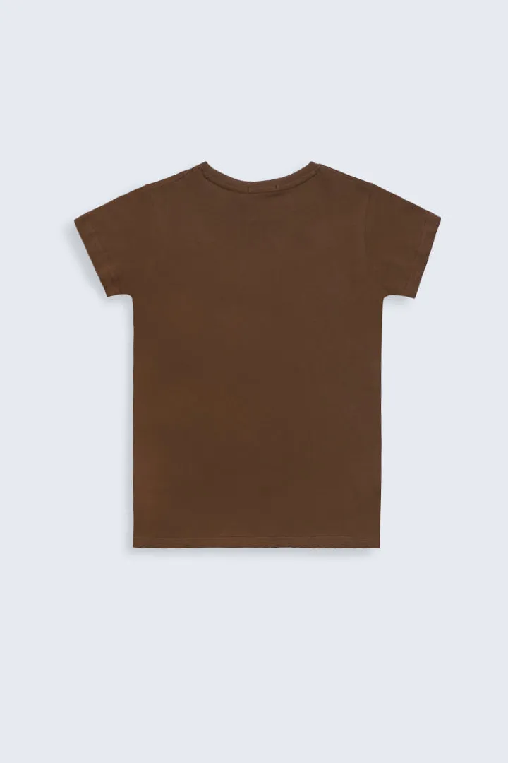 Slogan & Heart Print T-Shirt