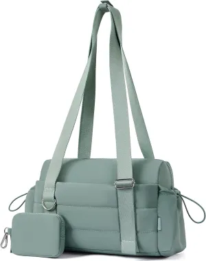 Small Gym Bag for Women 2 Set Mini Gym Duffle Bag with Wet Compartment and Coin Wallet, Gym Tote Bag for Workout/Sport/Travel