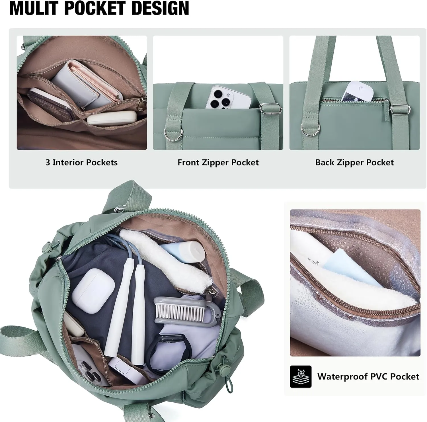 Small Gym Bag for Women 2 Set Mini Gym Duffle Bag with Wet Compartment and Coin Wallet, Gym Tote Bag for Workout/Sport/Travel