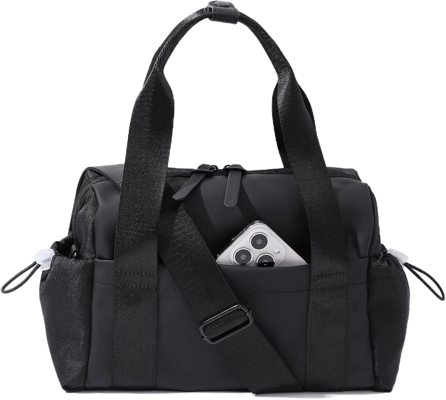 Small Gym Bag for Women, Mini Crossbody Gym Duffle Bag with Wet Compartment, Carry on Gym Tote Bag for Workout Dance Sport Travel (Black)