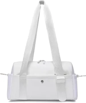 Small Gym Bag For Women Mini Gym Duffle Bag with Wet Compartment Waterproof Sports（Snow White Small）
