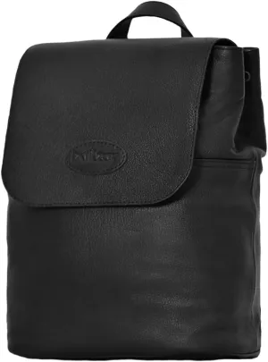 Small Leather Backpack Purse for Women & Men, Semi Veg Goat Skin, Stylish Leather Backpack Purse with Multiple Pockets (Black)