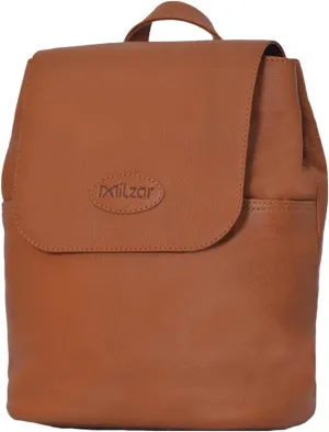Small Leather Backpack Purse for Women & Men, Semi Veg Goat Skin, Stylish Leather Backpack Purse with Multiple Pockets (Tan)