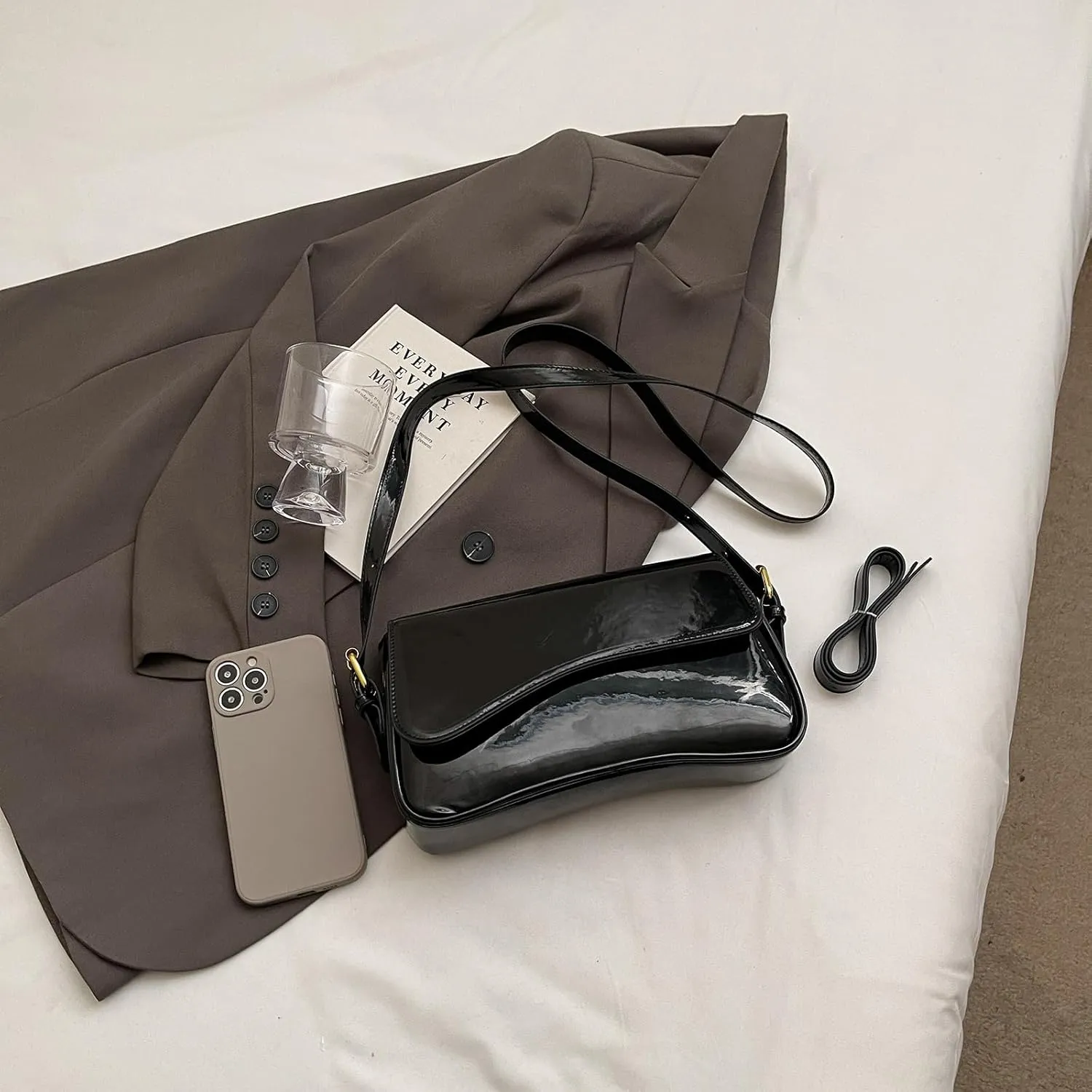 Small Shoulder Bag for Women Clutch Hobo Purse with Zipper Crossbody Purse Retro Vegan Leather Tote Handbag