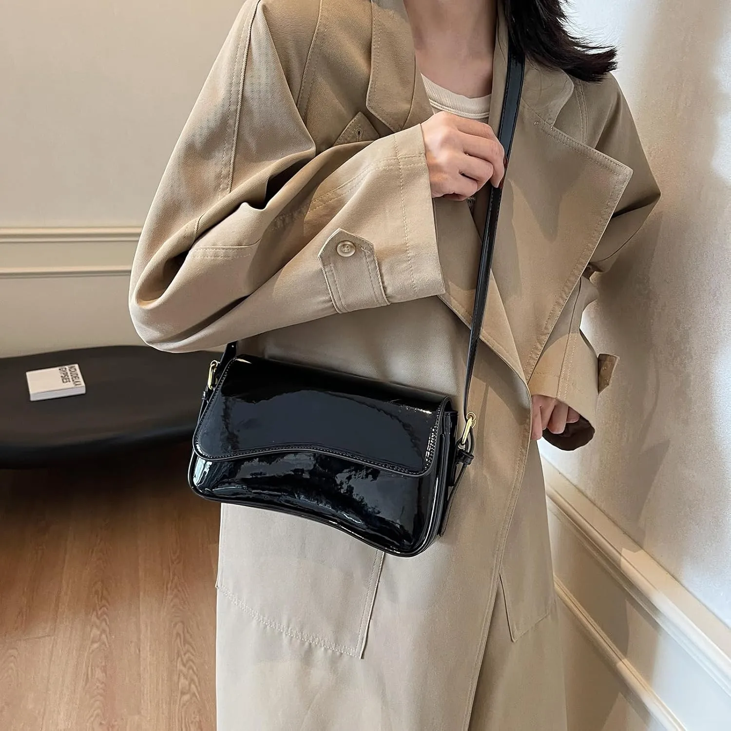 Small Shoulder Bag for Women Clutch Hobo Purse with Zipper Crossbody Purse Retro Vegan Leather Tote Handbag