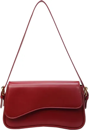 Small Shoulder Bag for Women Clutch Hobo Purse with Zipper Crossbody Purse Retro Vegan Leather Tote Handbag