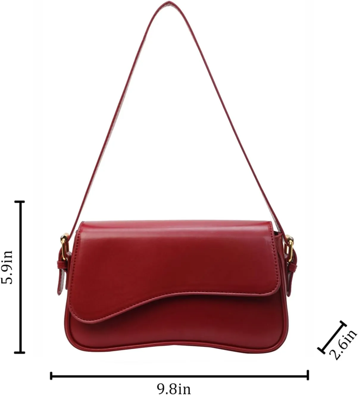 Small Shoulder Bag for Women Clutch Hobo Purse with Zipper Crossbody Purse Retro Vegan Leather Tote Handbag