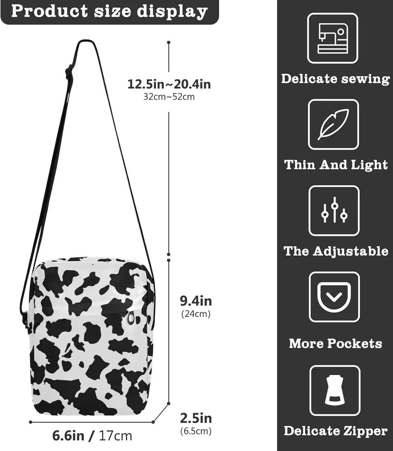 Small Shoulder Messenger Bags Women and Men Mini Adjustable Crossbody Handbag