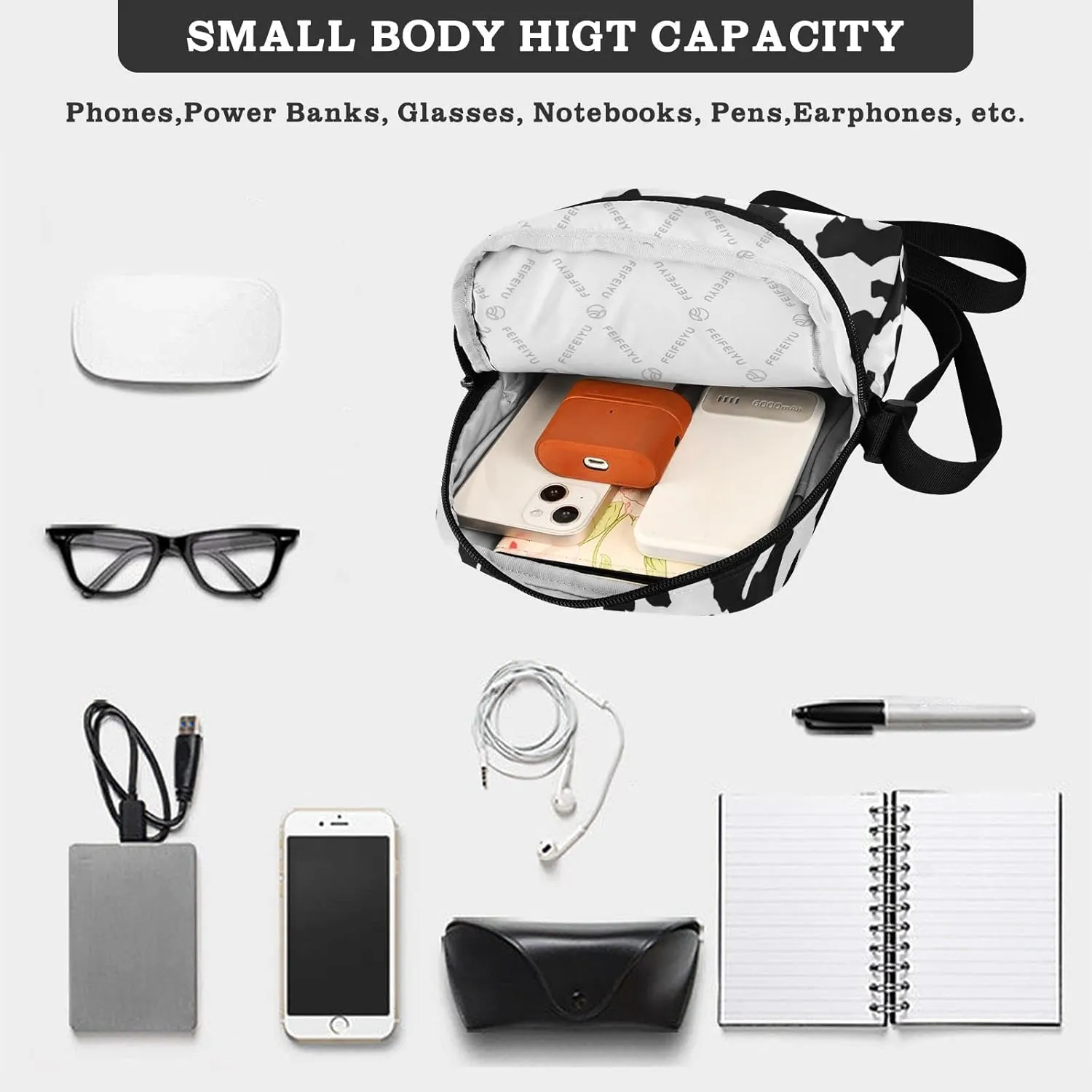 Small Shoulder Messenger Bags Women and Men Mini Adjustable Crossbody Handbag