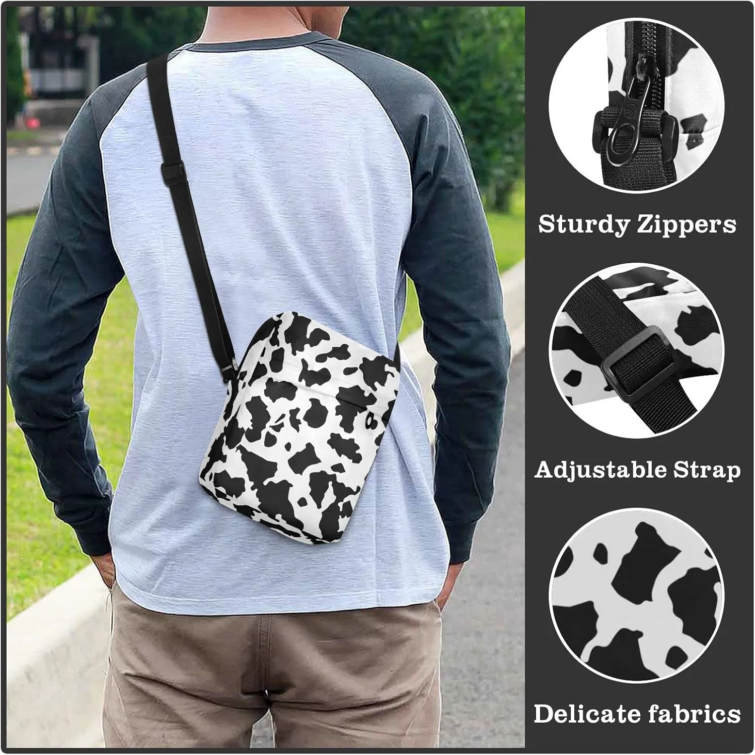 Small Shoulder Messenger Bags Women and Men Mini Adjustable Crossbody Handbag