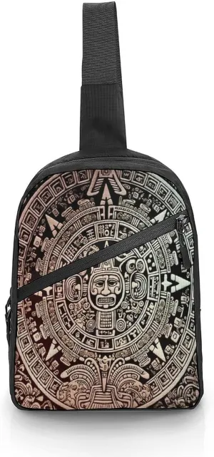 Small Sling Chest Bag Crossbody Bag for Men Women,Mayan Calendar End Of The World Lightweight Gym Daypack for Travel Cycling Hiking