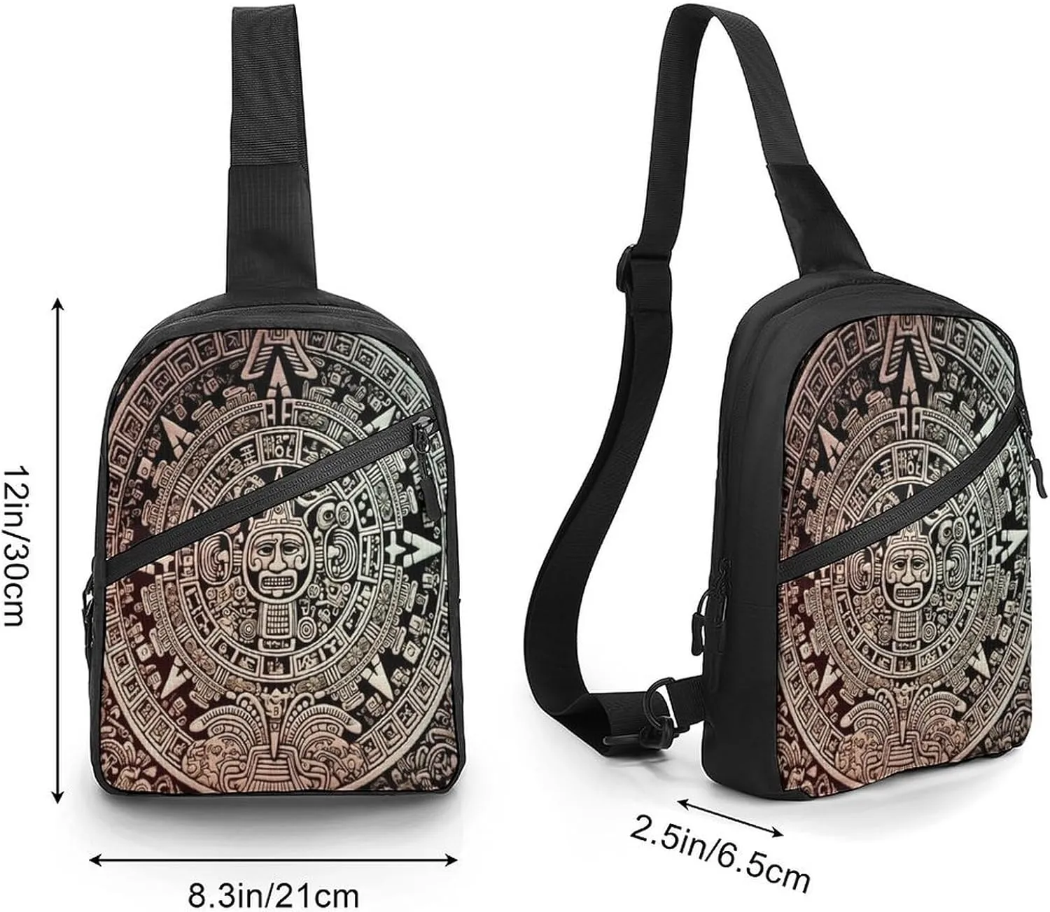 Small Sling Chest Bag Crossbody Bag for Men Women,Mayan Calendar End Of The World Lightweight Gym Daypack for Travel Cycling Hiking