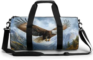 Soaring Eagle Travel Gym Bag for Women Men Cylindrical Duffle Bag Sport Workout Bag with Shoulder Strap