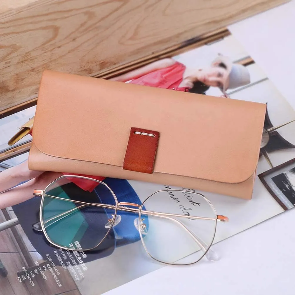 Soft Eyeglass Case Unisex Portable Full Leather Durable Soft Sunglasses Case for Women Men