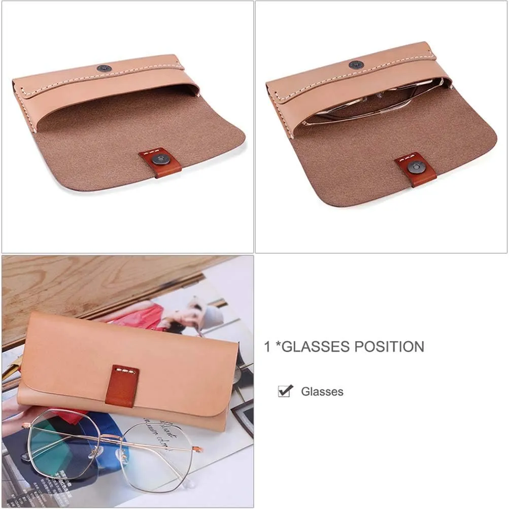 Soft Eyeglass Case Unisex Portable Full Leather Durable Soft Sunglasses Case for Women Men