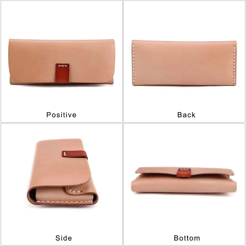 Soft Eyeglass Case Unisex Portable Full Leather Durable Soft Sunglasses Case for Women Men