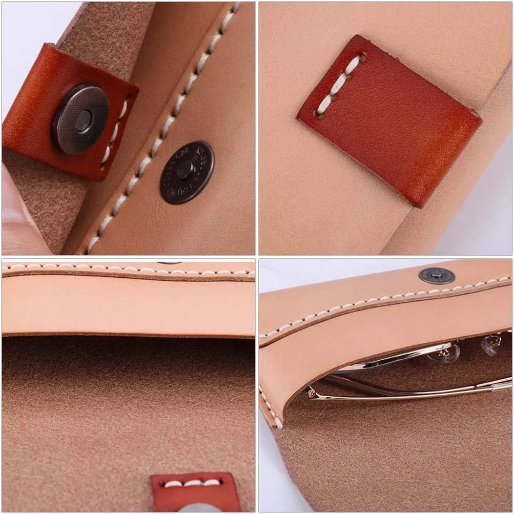 Soft Eyeglass Case Unisex Portable Full Leather Durable Soft Sunglasses Case for Women Men