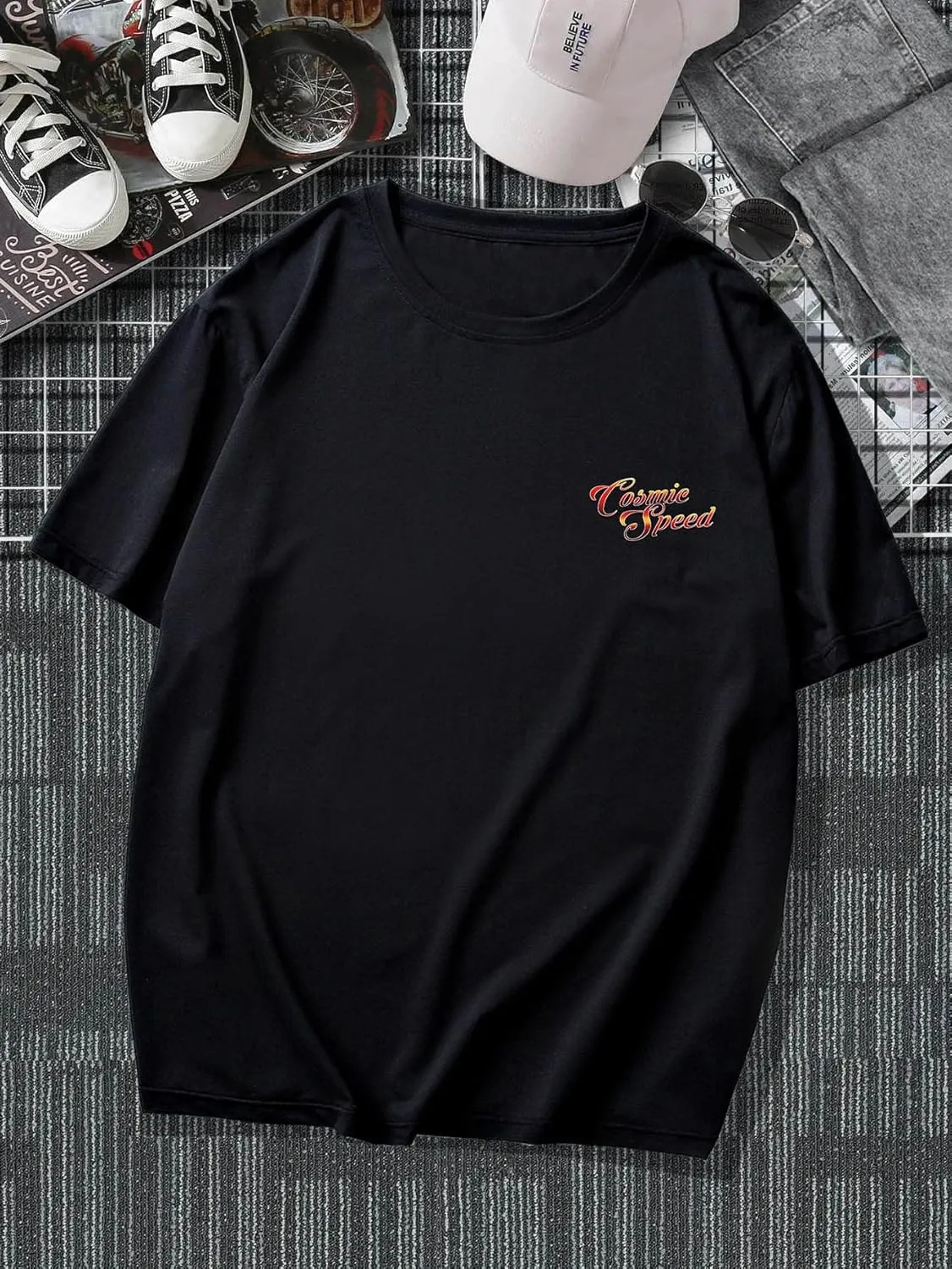 SOLY HUX Men's Graphic Tees Letter Print Vintage T-Shirts Short Sleeve Crewneck Casual Summer Tee Top
