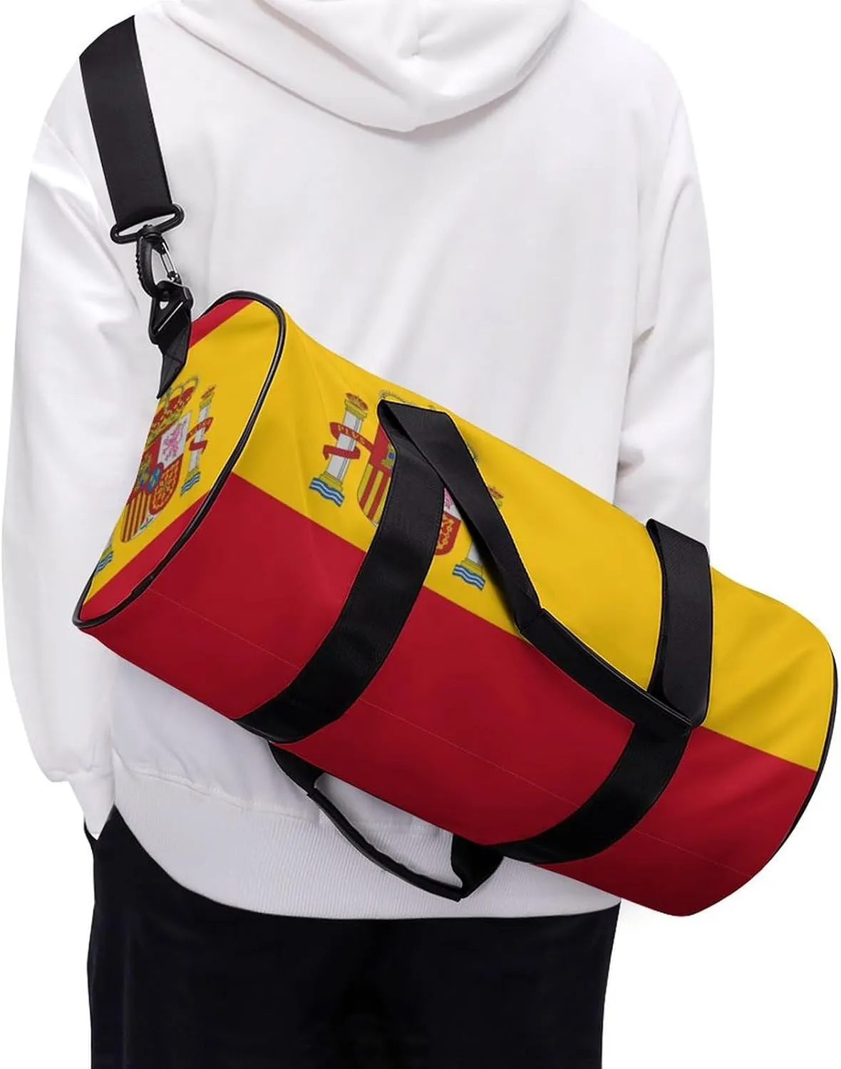 Spain Flag Large Capacity Sports Duffel Bag for Gym Travel Weekend for Men Women