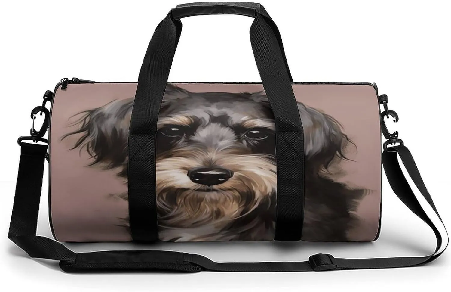 Sport Gym Bag for Women Men,A Dog Cylindrical Travel Duffel Bag with Adjustable Straps for Travel, Sports, Workout
