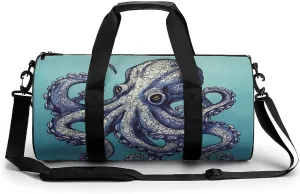 Sport Gym Bag for Women Men,Owl Cylindrical Travel Duffel Bag with Adjustable Straps for Travel, Sports, Workout