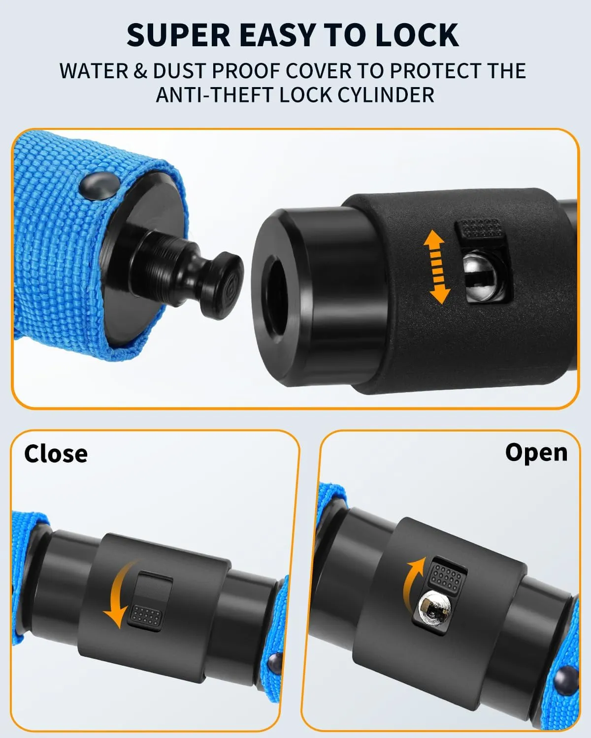 Sportneer Bike Lock: 8mm Thick High Security Anti Theft Bike Chain Lock with 2 Keys- 3.2/4ft Long Heavy Duty Anti-Cut Bicycle Lock for Bike, Motorcycle, Bicycle, Door, Gate, Fence, Grill