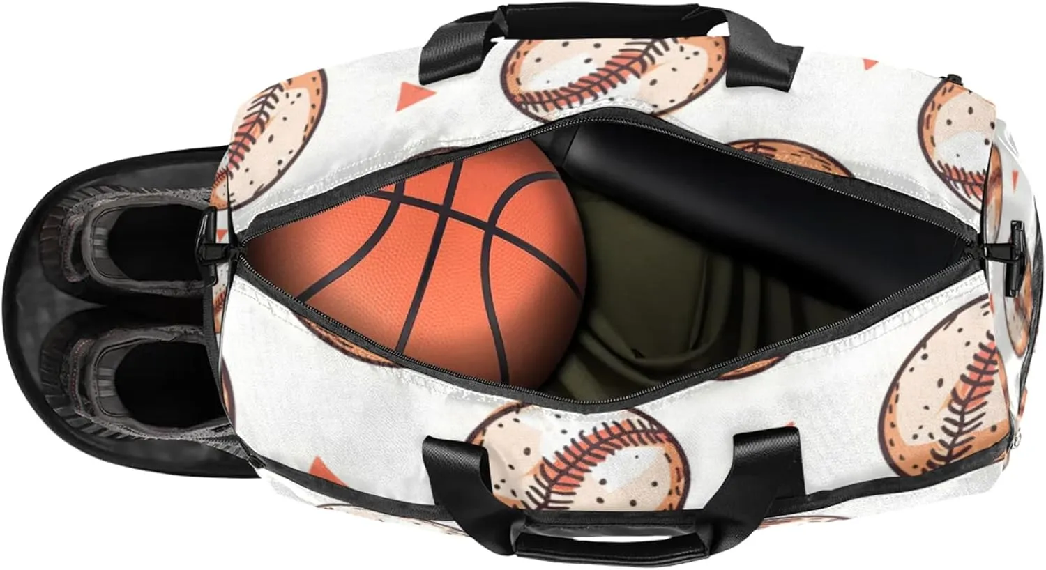 Sports 43L Gym Duffle Bag for men with Shoe Compartment, Baseball Overnight Weekender Bag for Women with Shoulder Strap, Ideal for Travel, Gym, Sports