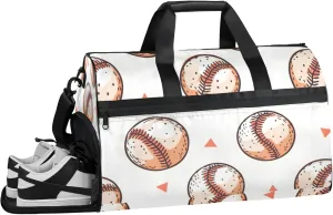 Sports 43L Gym Duffle Bag for men with Shoe Compartment, Baseball Overnight Weekender Bag for Women with Shoulder Strap, Ideal for Travel, Gym, Sports