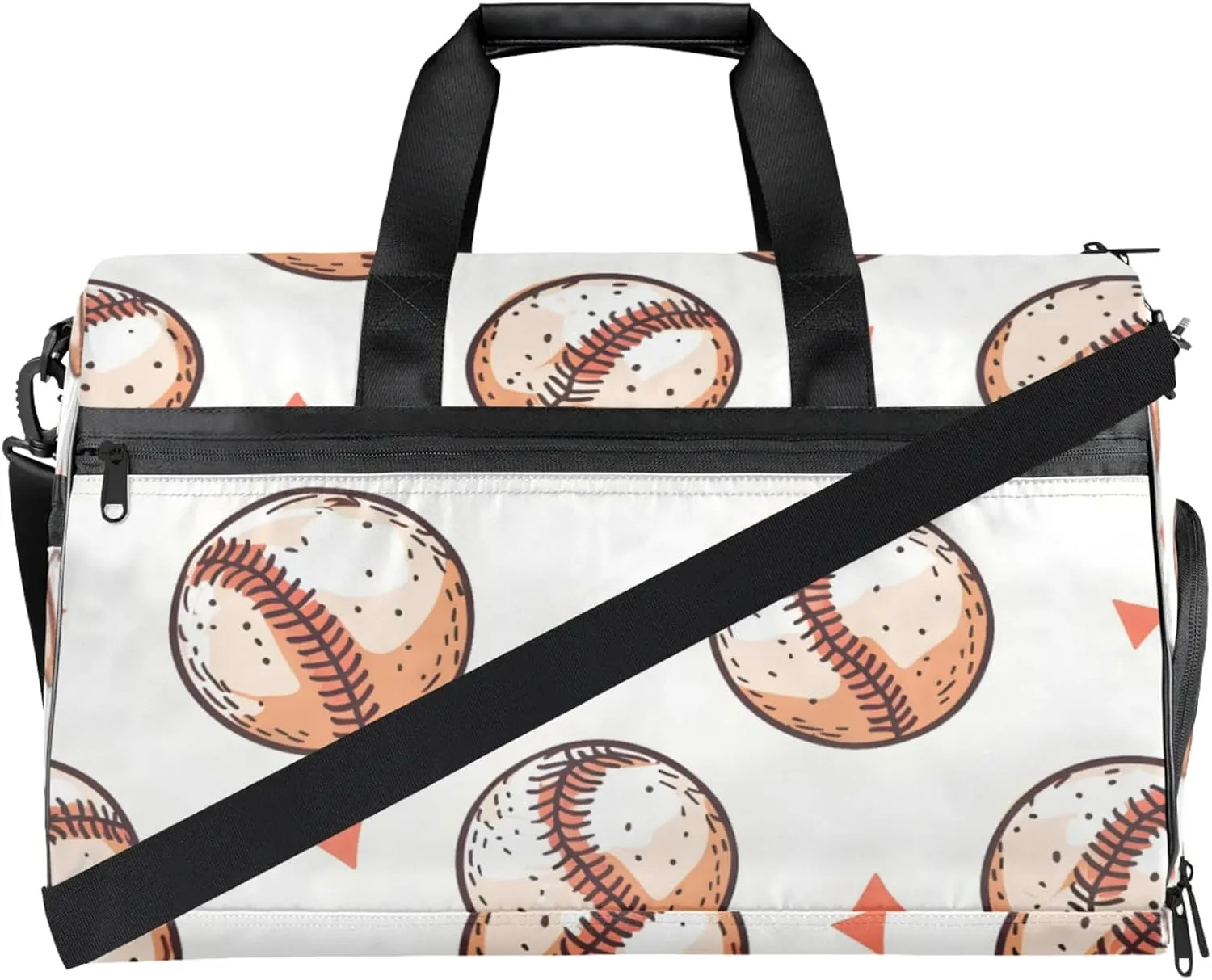 Sports 43L Gym Duffle Bag for men with Shoe Compartment, Baseball Overnight Weekender Bag for Women with Shoulder Strap, Ideal for Travel, Gym, Sports